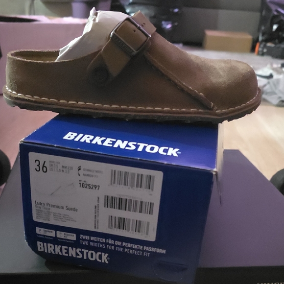 Birkenstock Men's Tan Suede Slip-On Clogs